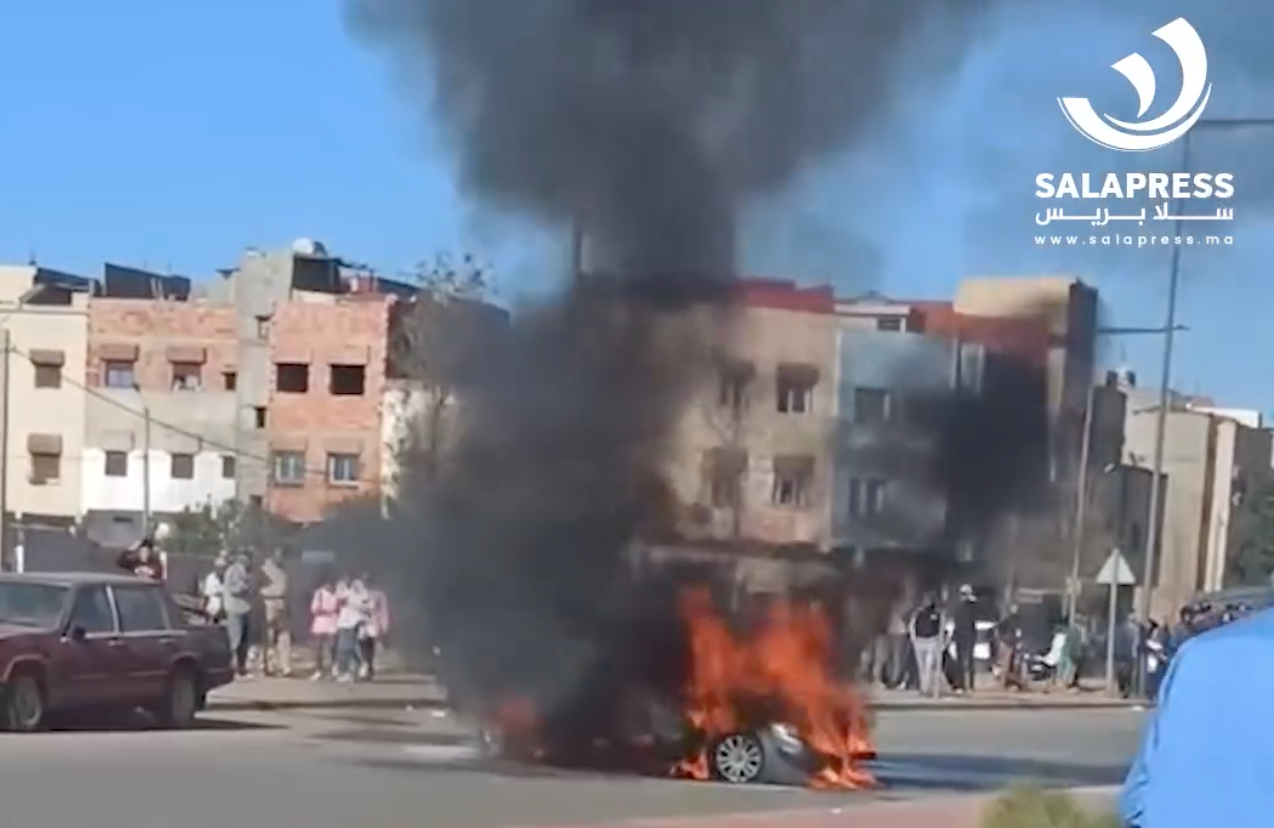 حريق سيارة بمدينة سلا
